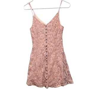 Women's Pink Lace Dress Size S Cottagecore Coquette Fairycore Soft Girl Delicate